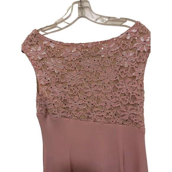 Connected Apparel Womens Lace & Chiffon Pink Cocktail Dress - Picture 6 of 10